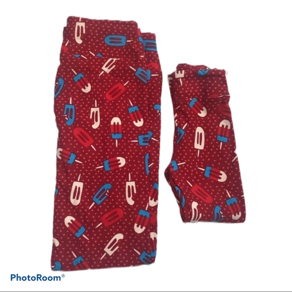 LuLaRoe Matching Americana Popsicle legging OS/SM - Picture 2 of 6